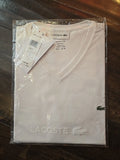 Lacoste Pima Cotton V Neck T Shirts 6/XL White TH6710
