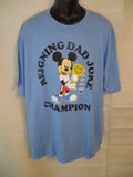 Disney Mickey Mouse "REIGNING DAD JOKE CHAMPION" Blue 2XL Short Sleeve Tee NEW