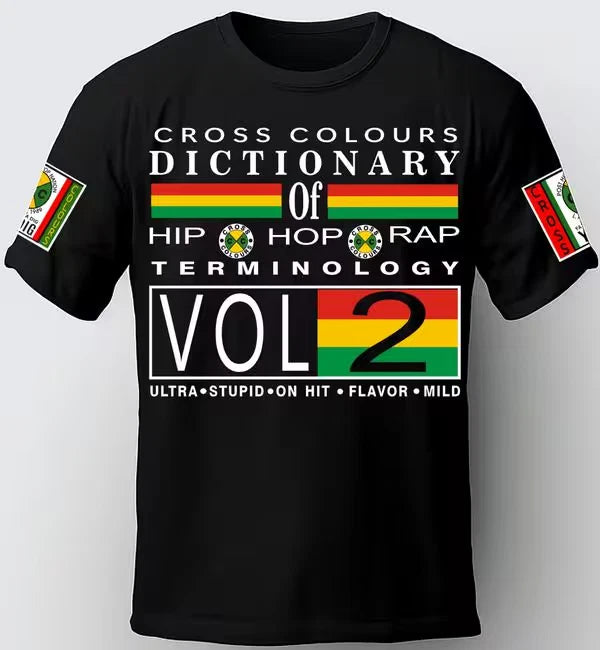 CROSS COLOURS T-SHIRT. DICTIONARY OF HIP HOP. 90'S TEES. RAP T-SHIRTS, NWA SHIRT