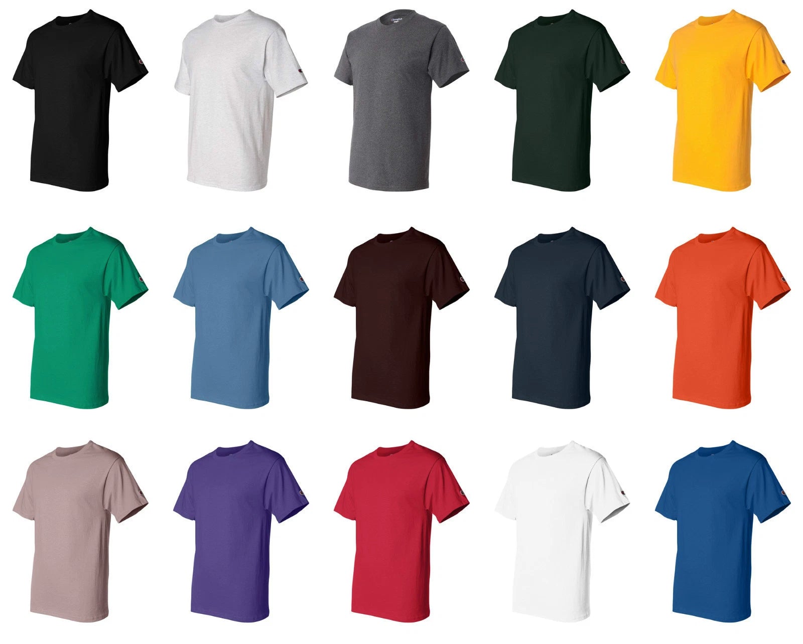 CHAMPION MENS NEW SHORT SLEEVE 100% COTTON TAGLESS T-SHIRT S-2XL 3XL T525