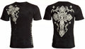 ARCHAIC by AFFLICTION Black FATAL COURSE Short Sleeve Slim Fit Y2K T-shirt NWT