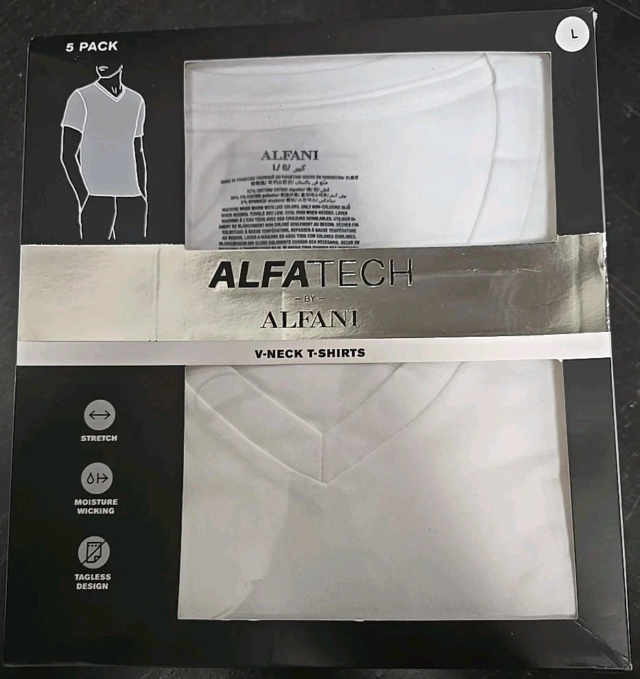 Alfatech By Alfani V Necks T Shirts 5 Pack Medium