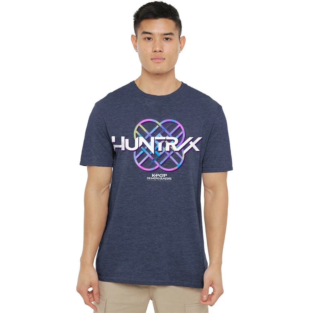 K-Pop Demon Hunters - Huntrix Huntr/X Pastel Logo Unisex T-Shirt, Heather Navy