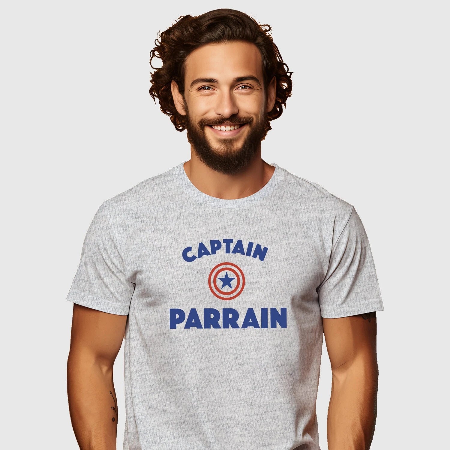 T-Shirt Man short Sleeve Gray, Captain Godfather