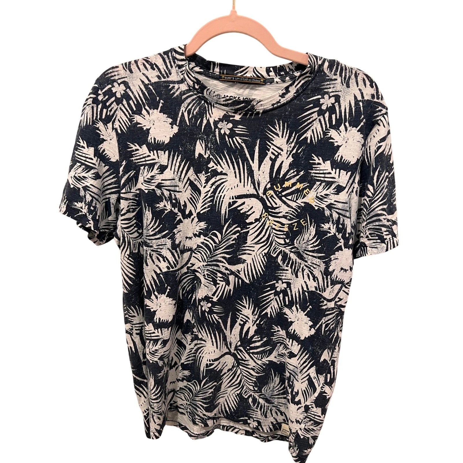 Jack & Jones Originals Summer Breeze Tropical Palm Tree Print T Shirt Men's