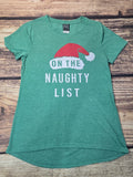 Modern Lux On The Naughty List Medium Women's T-Shirt Green Pre-owned
