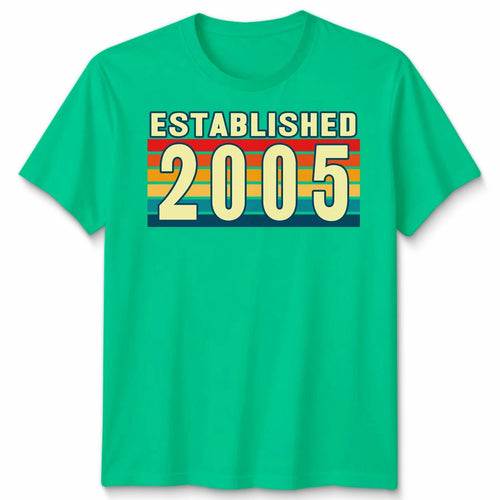 21st Birthday Unisex T Shirt Vintage Established 2005 Custom Year 2026