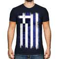 GREECE GRUNGE FLAG MENS T-SHIRT TEE TOP HELLAS GREEK ELLADA HELLENIC GRECIAN