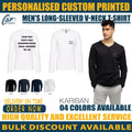 Personalised Custom Kariban Men's Long-sleeved V-neck T-shirt Long sleeve KB358