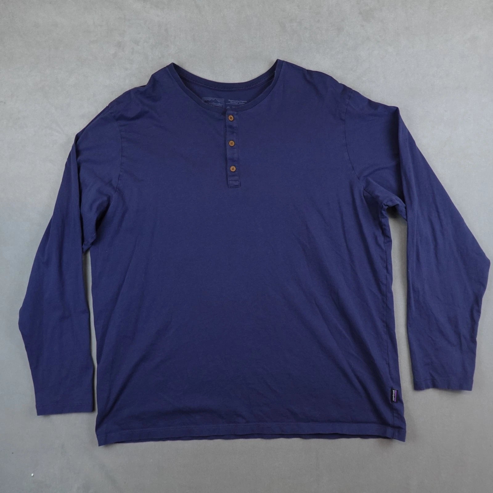 Patagonia Long Sleeved Daily Henley Mens XXL Navy Bl Outdoor Gorpcore Minimalist