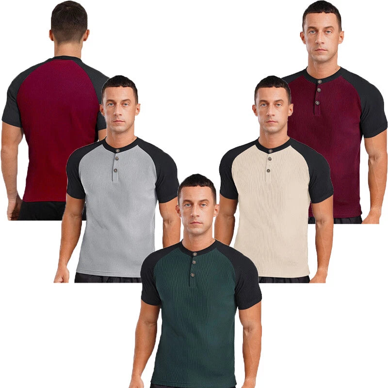 Mens T-shirt Fashion Shirt Exercise Top Stylish Round Neck Pullover Casual Tee