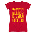 This Nurse Bleeds Red & Gold T Shirt - Kansas City Chiefs Team Colors