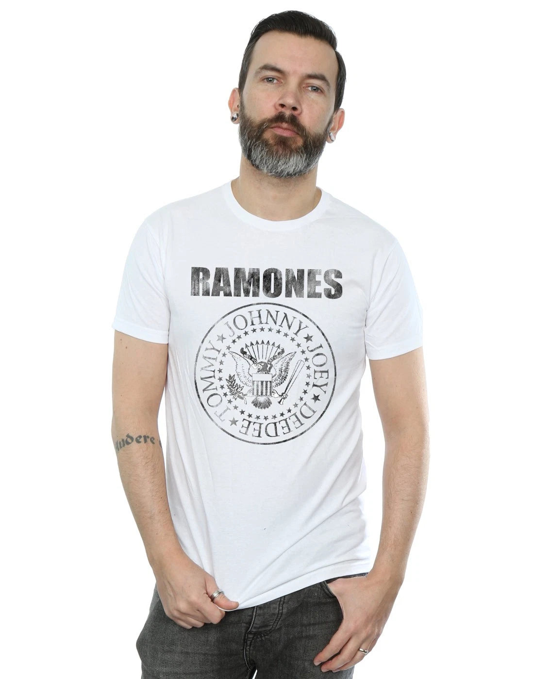 Ramones Men's Distressed Black Seal T-Shirt