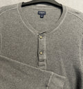 J. Crew Waffle Knit Thermal Henley Shirt Long Sleeve Mens L Gray Casual Preppy