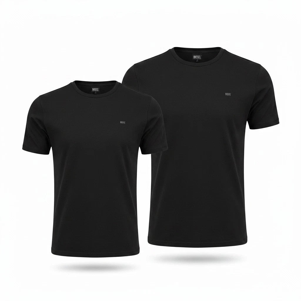 Diesel UMTEE-Randal-Tube-Twopack Men T-Shirt Slim Fit Black 2-Pack L