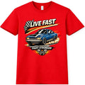 Muscle Car T-Shirt Live Fast V8 American Classic Hot Rod Vintage Gift Tee