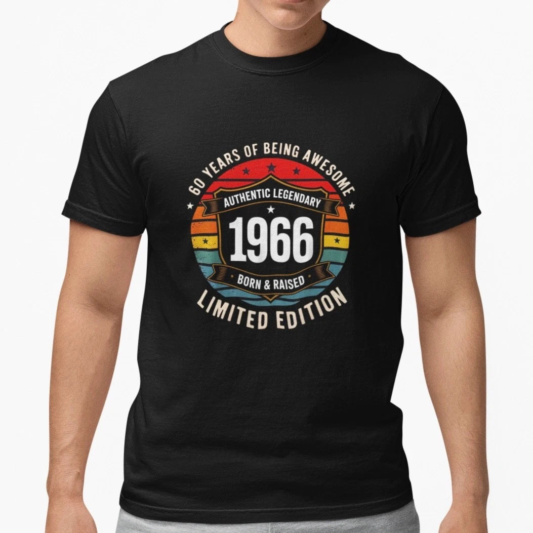 1966 60th Birthday Shirt Vintage 60 Years Old Limited Edition Gift Tee Cotton