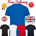 Mens Plain Cotton T-Shirt Casual Crew Neck Short Sleeve Tee Top Gym Sports Basic
