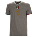 DOLCE & GABBANA DG Gold Logo Italy Flag Patch Cotton T-Shirt Slim Fit Gray
