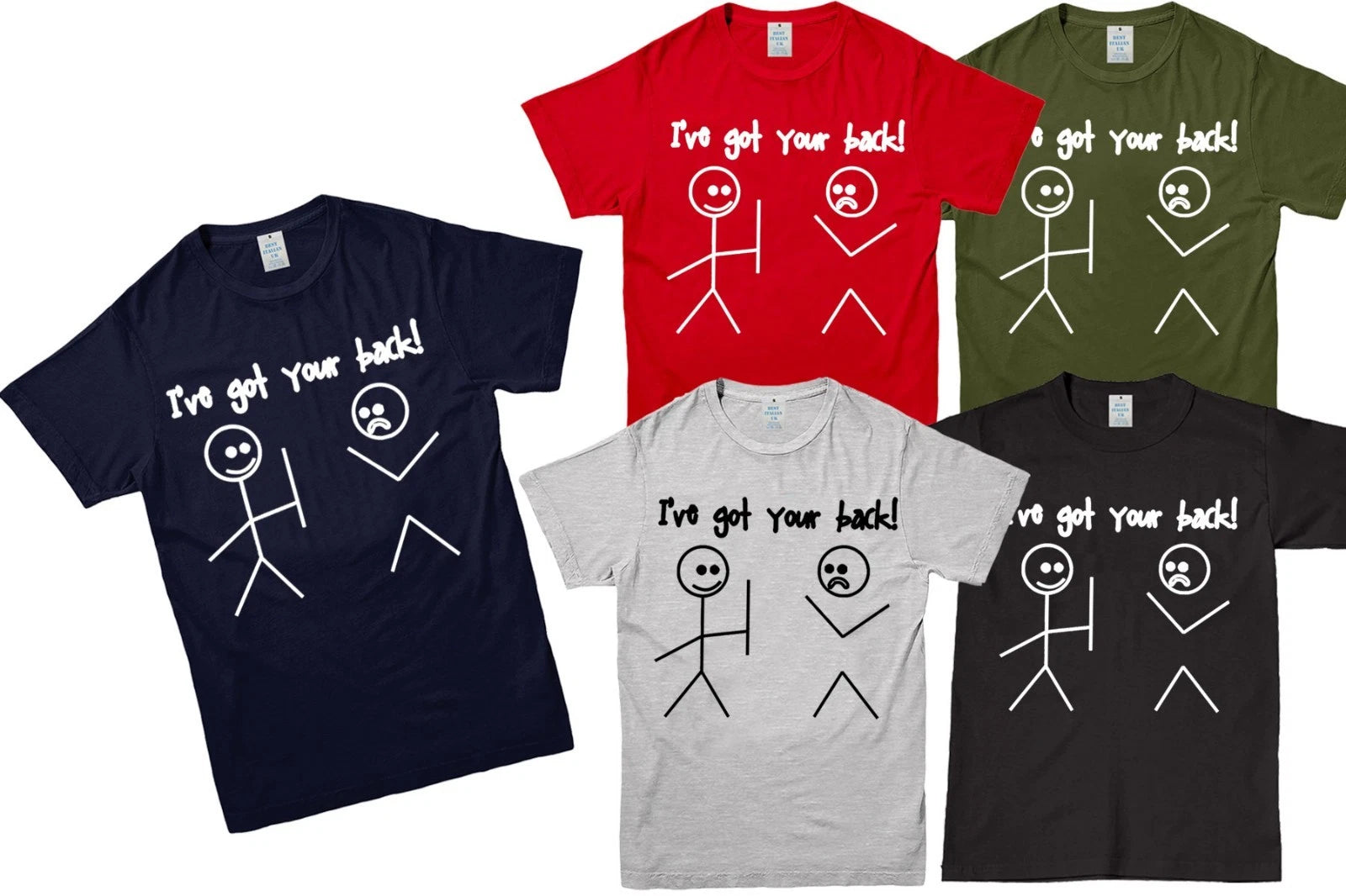 I've Got Your Back T-Shirt Joke Gift Novelty Stick man Stick men Funny Tee Top