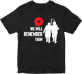 We Will Remember Them T-shirt Lest We Forget Poppy Flower British Armed War