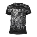METALLICA - STONED JUSTICE (ALL OVER) BLACK T-Shirt, Front & Back Print X-Large