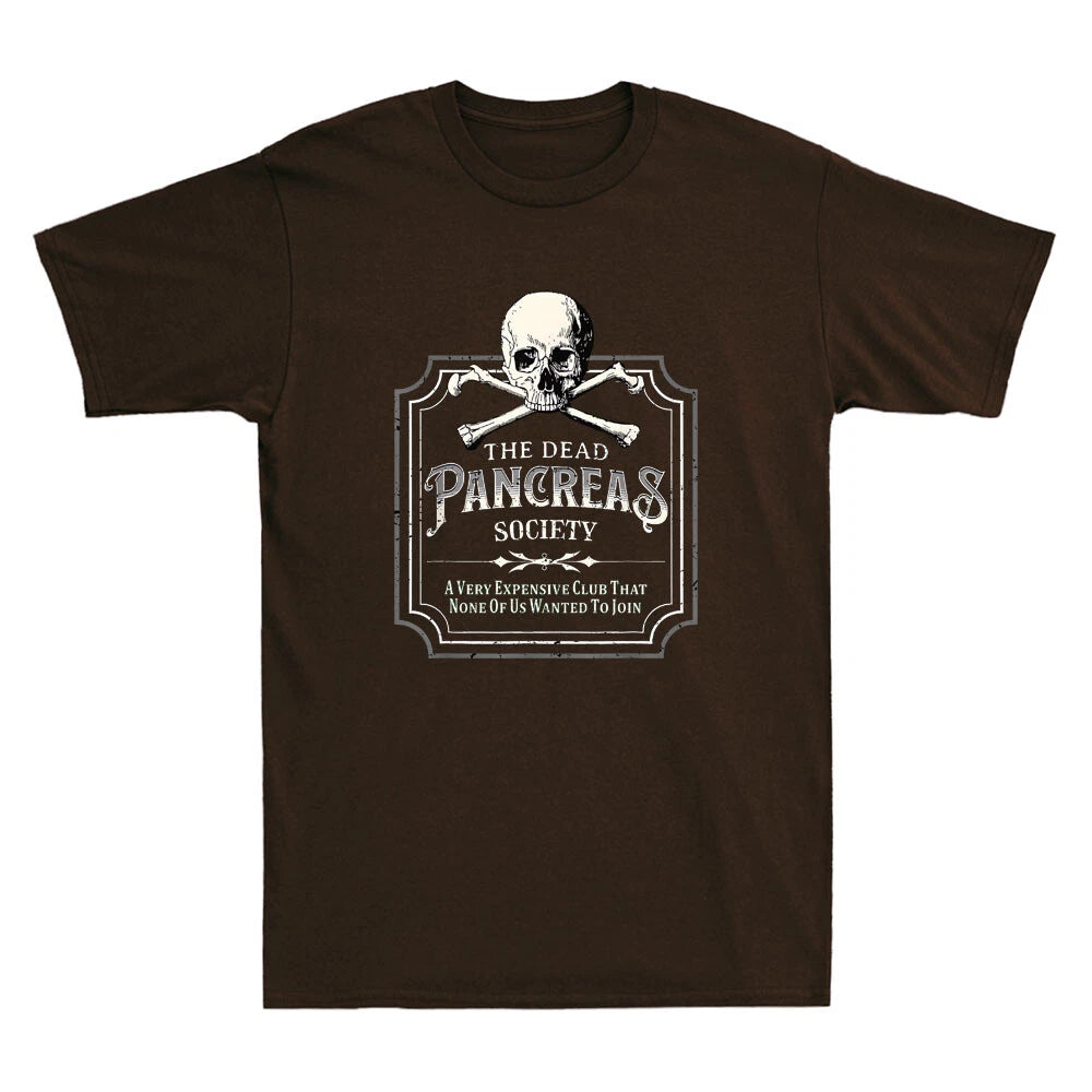 Dead Pancreas Society Type One Diabetes T1D Horror Skull Vintage Men's T-Shirt
