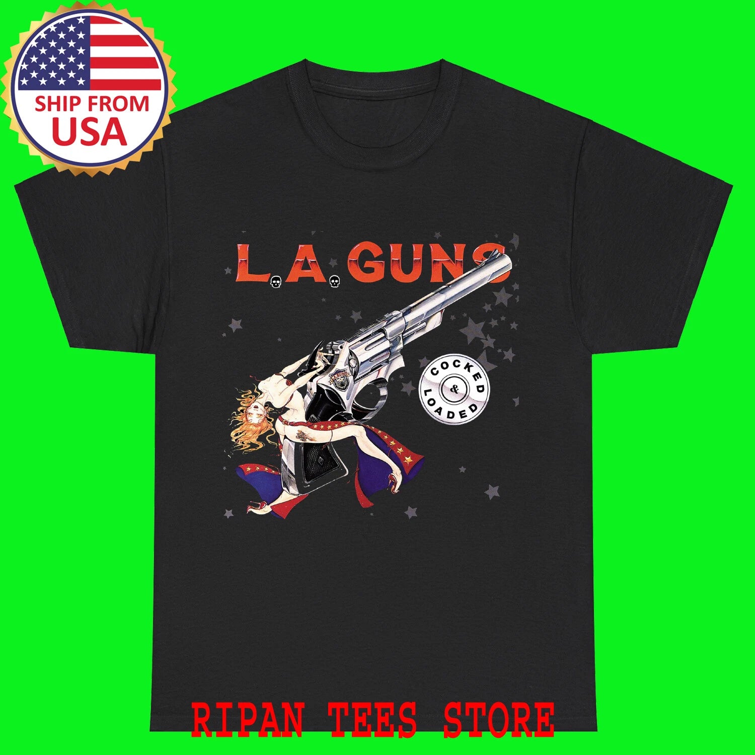 L.A. GUNS Cocked n Loaded Black Size S - 5XL
