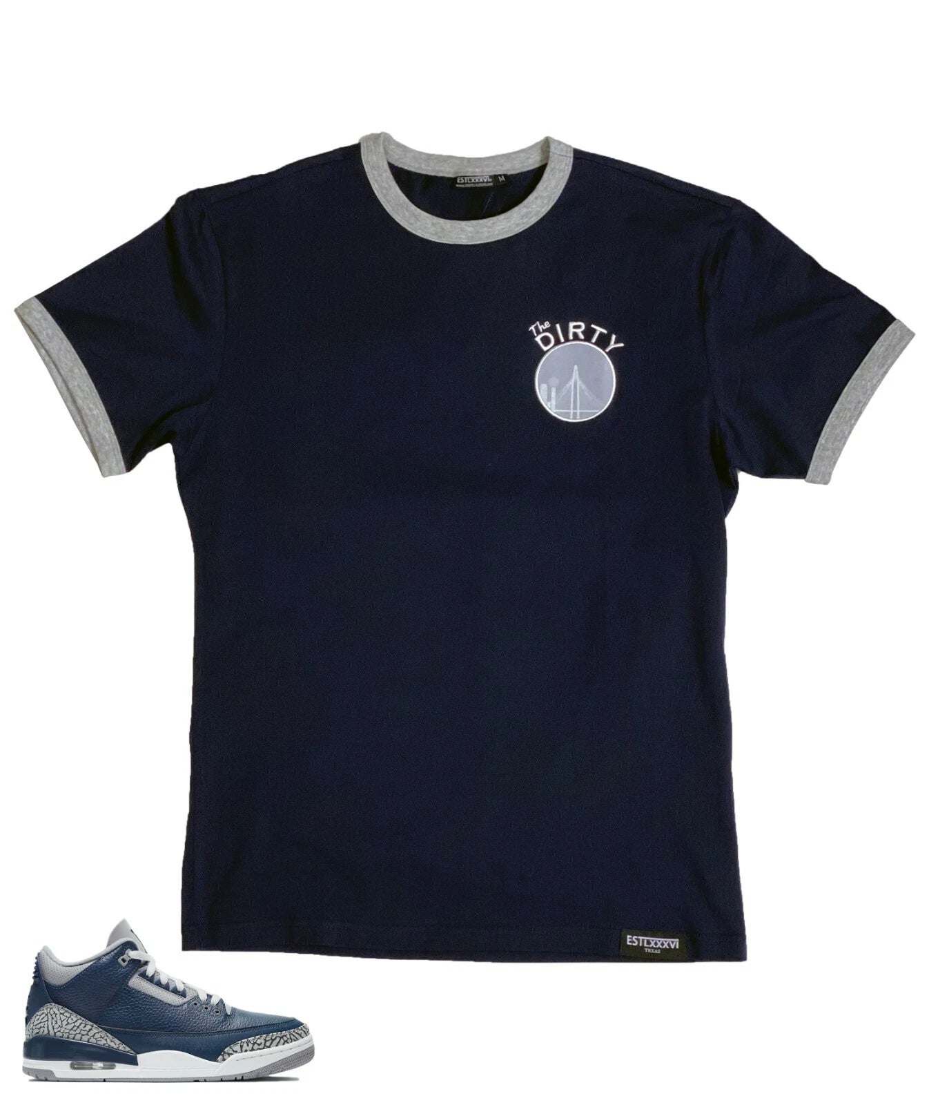Ringer Tee to Match Air Jordan 3 Retro "Midnight Navy" Georgetown - The Dirty D