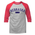 State of Nebraska NE 3/4 Sleeve Raglan