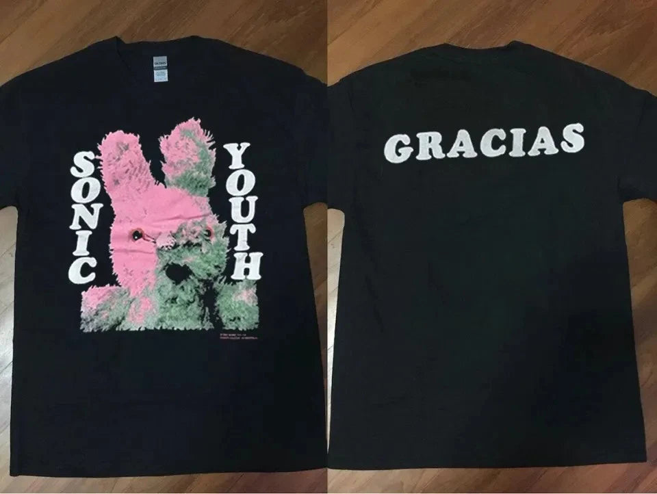1992 Sonnic Youth Gracias Unisex Black T-Shirt