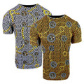 Designer T- Shirt Mens Italian Stripe Gold Chain Floral Animal Print Slim Fit