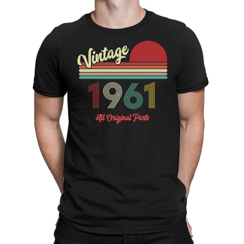 65th Birthday Gift T-shirt Vintage 1961 All Original Parts Mens Birthday Tee Top