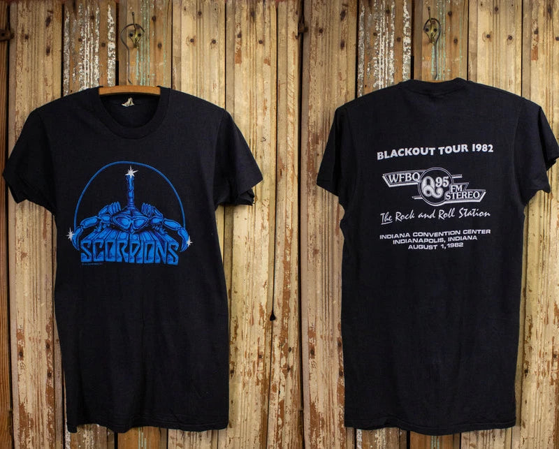 Vintage Scorpions Blackout Tour Concert T Shirt 1982 Black