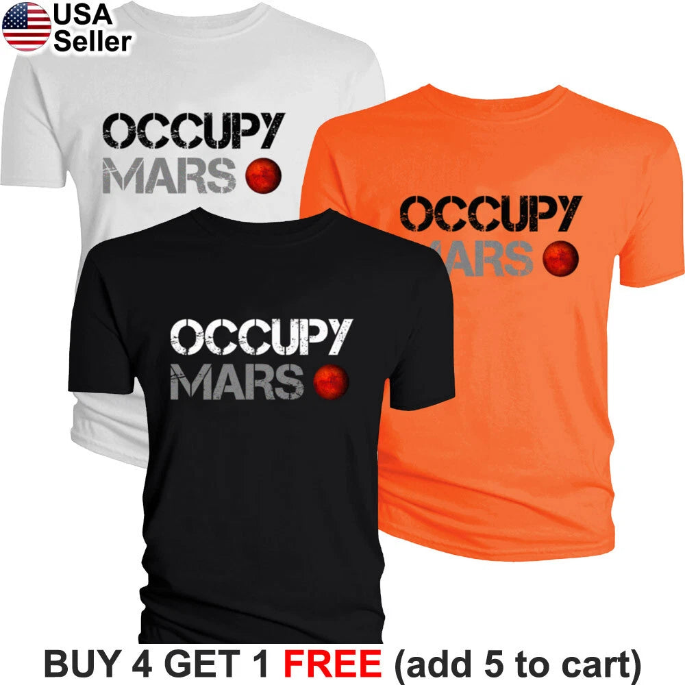 Occupy Mars T-Shirt Space Elon Musk SpaceX Aerospace Colonization Explore BSX02