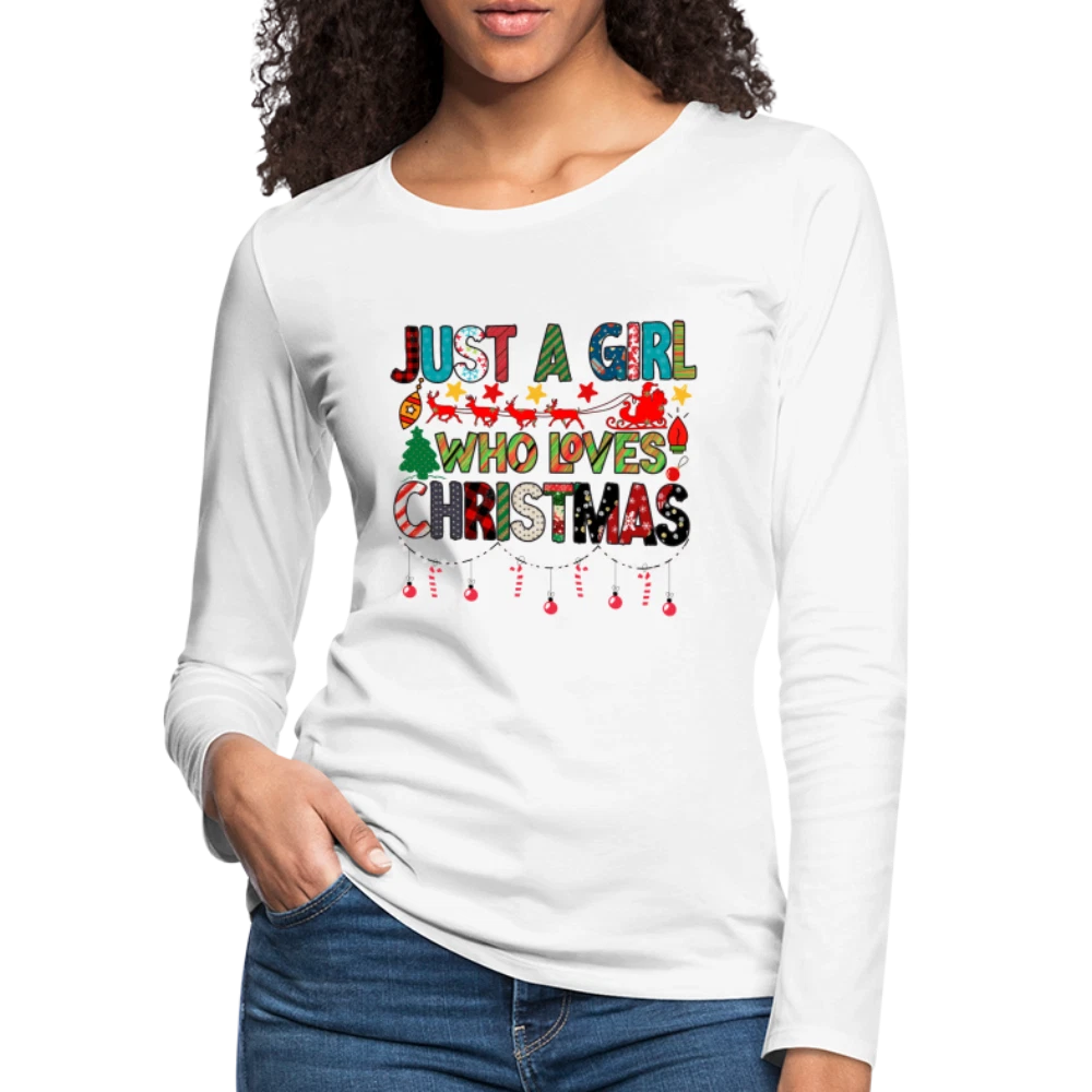 Just a Girl Who Loves Christmas Premium Long Sleeve T-Shirt