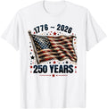 US Flag and Stars 250 Years 1776-2026 250th Birthday Unisex T-Shirt