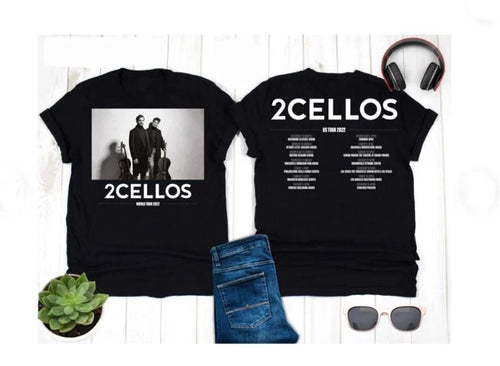 2CELLOS Dedicated US Tour 2022 Double Sided Unisex T-Shirt