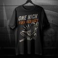 Biker T-Shirt One Kick Full Respect, Kickstarter Motorcycle Stylish Tee Shirt