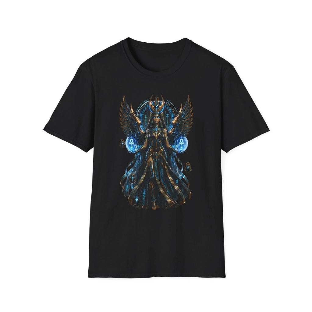Egyptian Goddess Cyberpunk Isis Wings T-Shirt | Mystical Pharaoh Graphic Tee