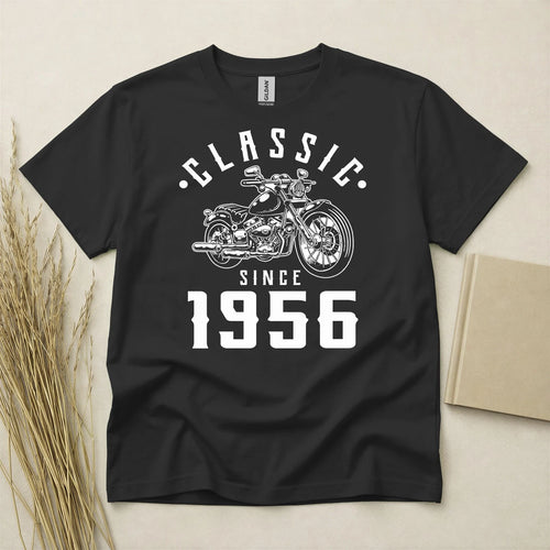 70th Birthday T-shirt Born In 1956 70 Years Old Gifts Classic Motorcycle TShirt