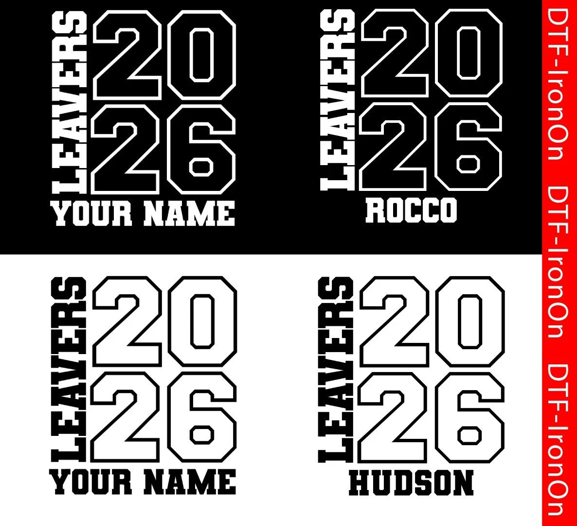 Personalised School Leavers Class Of 2026 DTF Iron On Heat Transfer Boys Girls