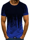 Summer Men's Trendy Printed Round Neck T-shirt Size M