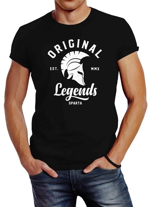 Men's Original Legends Gladiator Sparta Streetwear Slim Fit Neverless® T-Shirt