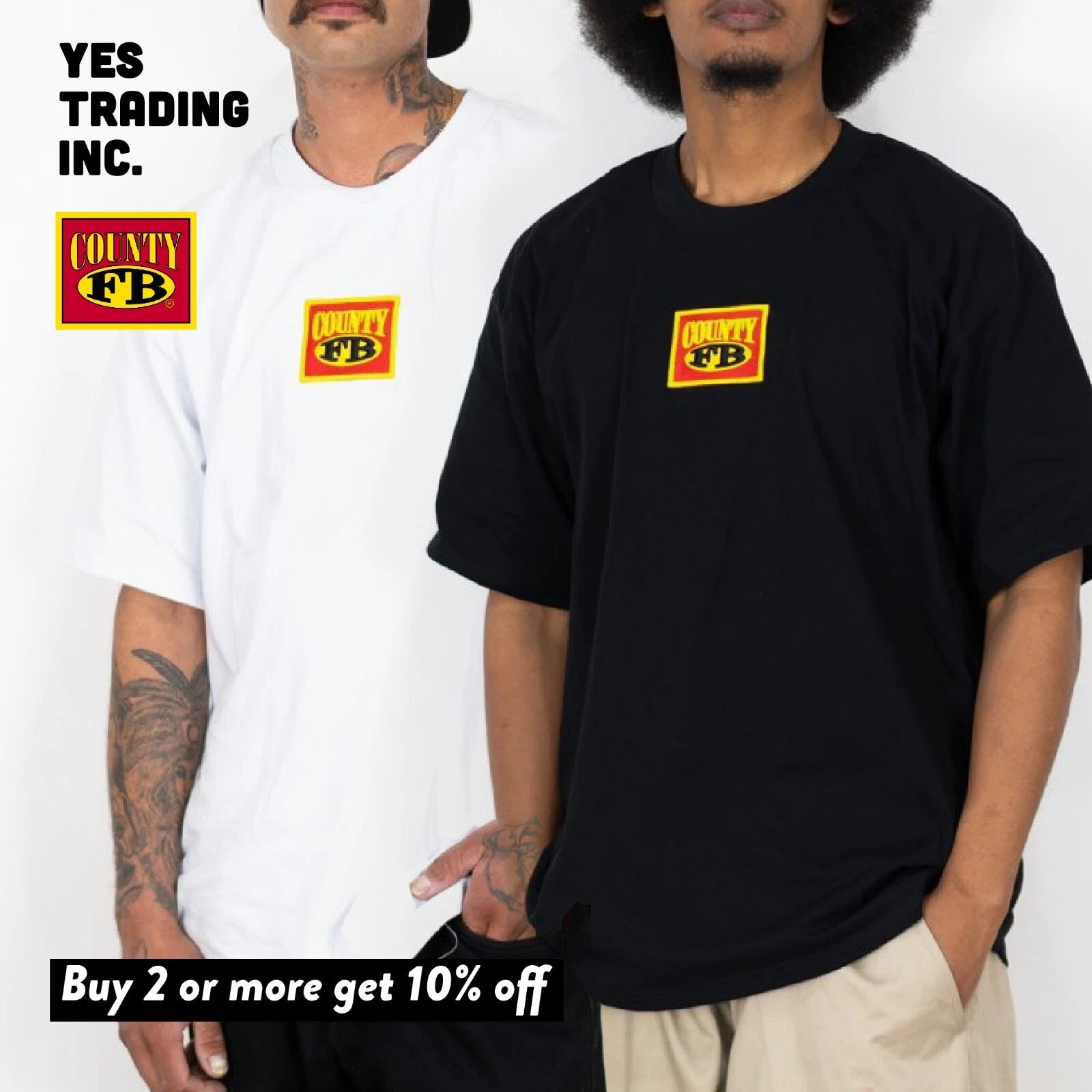 FB COUNTY MENS EMBROIDERED LOGO T SHIRTS HEAVY HARD SHORT SLEEVE COTTON T SHIRTS