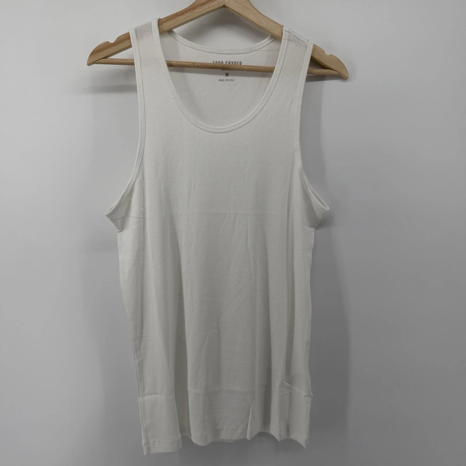 Todd Snyder Tank Top Mens m White Ribbed Tank Top KN1270422 Pima Cotton Modal
