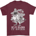 If it Flies it Spies Conspiracy Pigeon Mens T-Shirt 100% Cotton