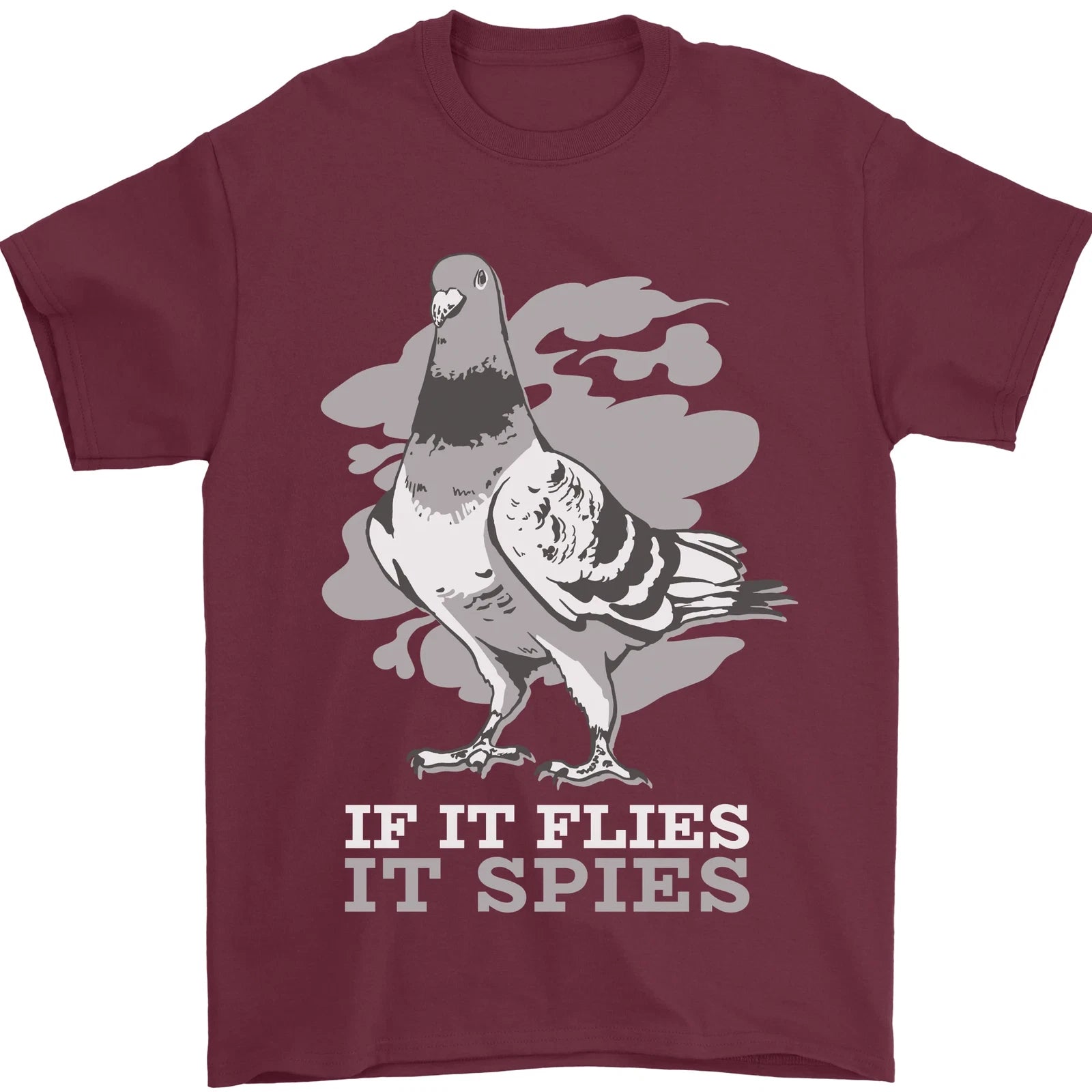If it Flies it Spies Conspiracy Pigeon Mens T-Shirt 100% Cotton