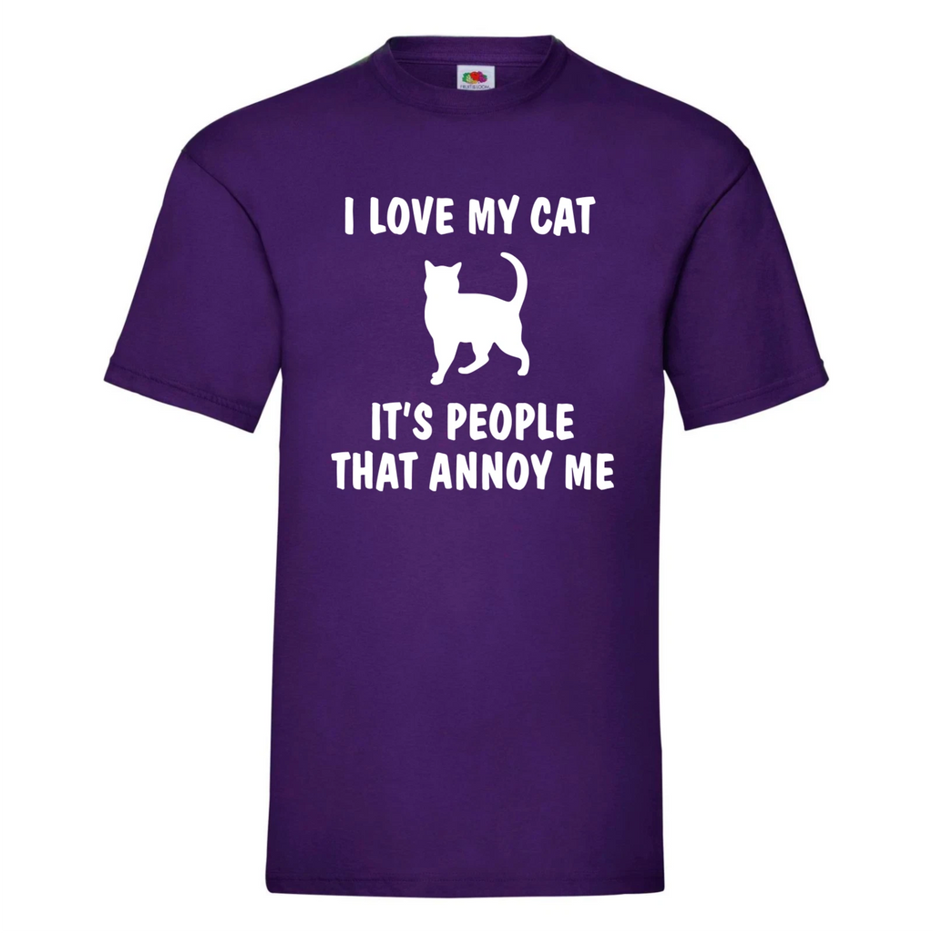 Funny Cat Lover T-Shirt Christmas Gift - I Love My Cat,It's People That Annoy Me