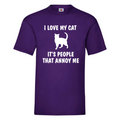 Funny Cat Lover T-Shirt Christmas Gift - I Love My Cat,It's People That Annoy Me